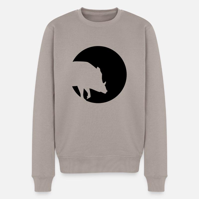 Cochon sauvage - Pull Premium bio Homme - taupe