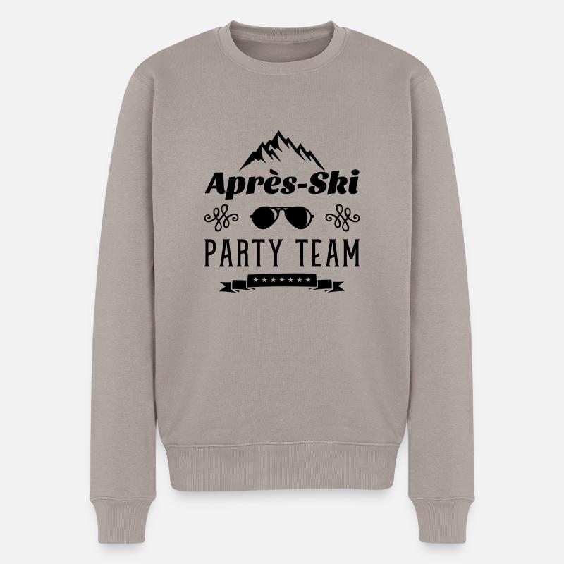apres ski party team - Männer Premium Bio Pullover - Taupe