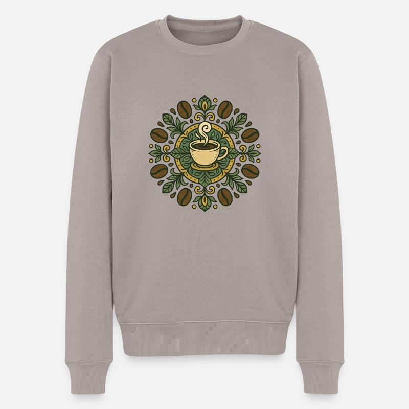 Mandala du café - Pull Premium bio Homme - taupe