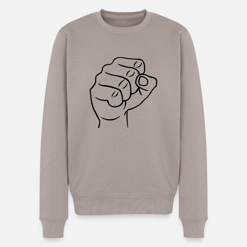 faust1 - Männer Premium Bio Pullover - Taupe
