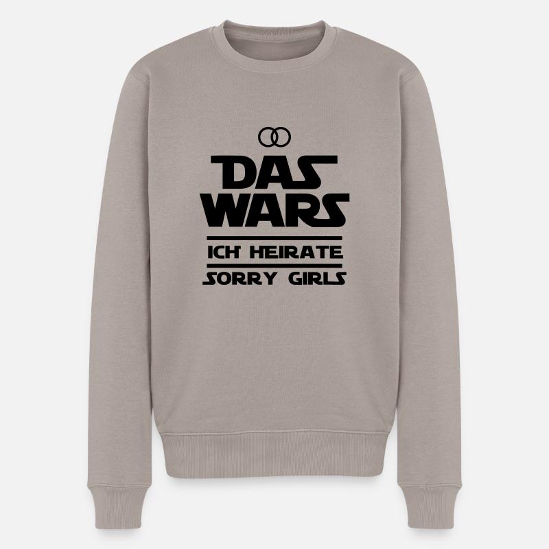 Das Wars ich heirate - Männer Premium Bio Pullover - Taupe