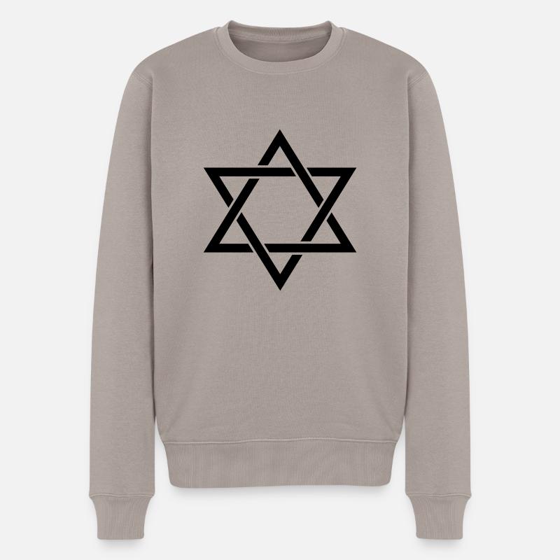 Hexagramm - Männer Premium Bio Pullover - Taupe
