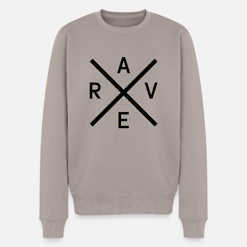 RAVE X - Männer Premium Bio Pullover - Taupe