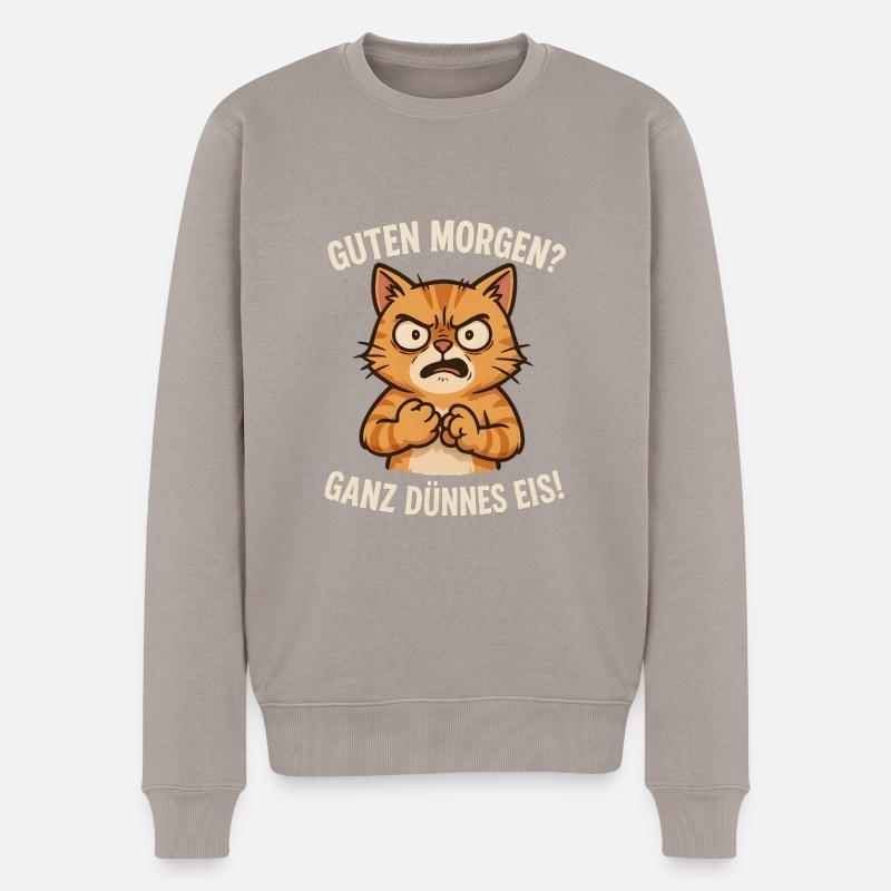 chat de glace très fin - Pull Premium bio Homme - taupe