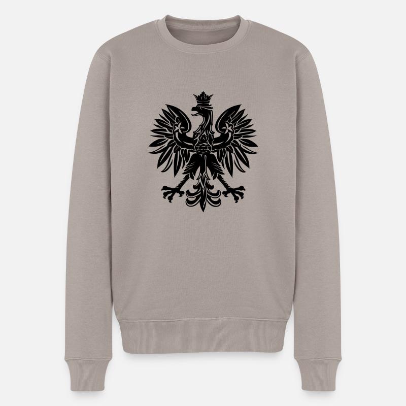 Polska Polen Adler Wappen - Männer Premium Bio Pullover - Taupe