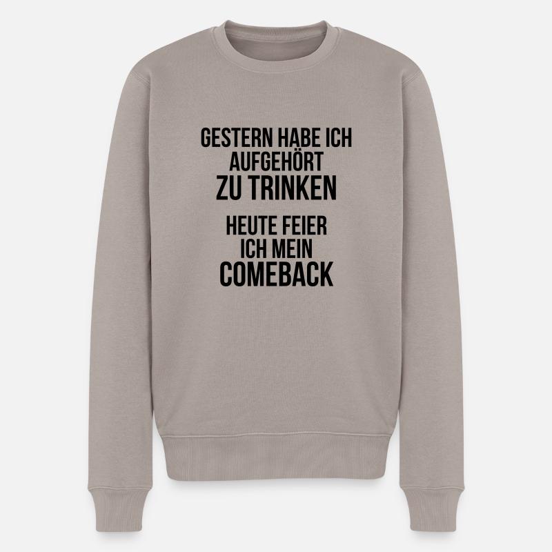 Drinking - Männer Premium Bio Pullover - Taupe