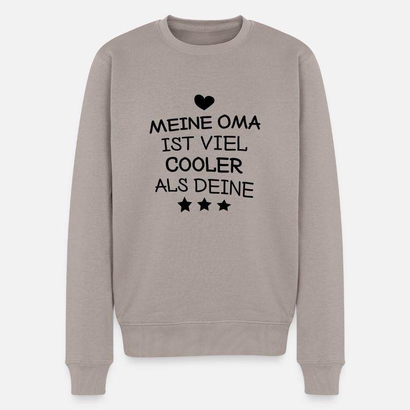 Meine Oma - Männer Premium Bio Pullover - Taupe