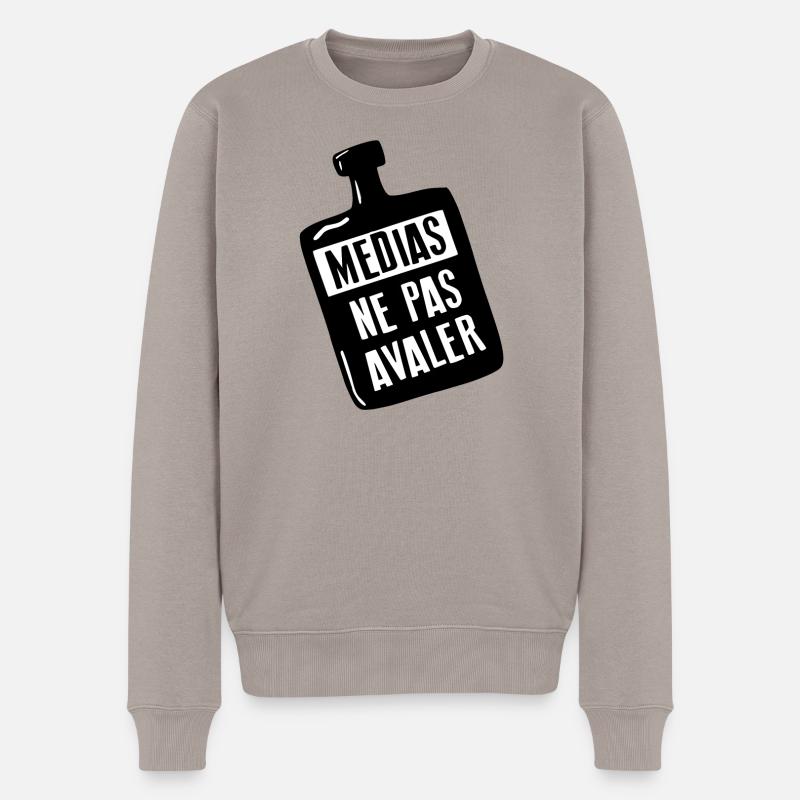 Médias : Ne Pas Avaler - Pull Premium bio Homme - taupe