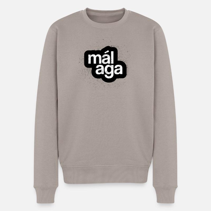 Malaga - Männer Premium Bio Pullover - Taupe