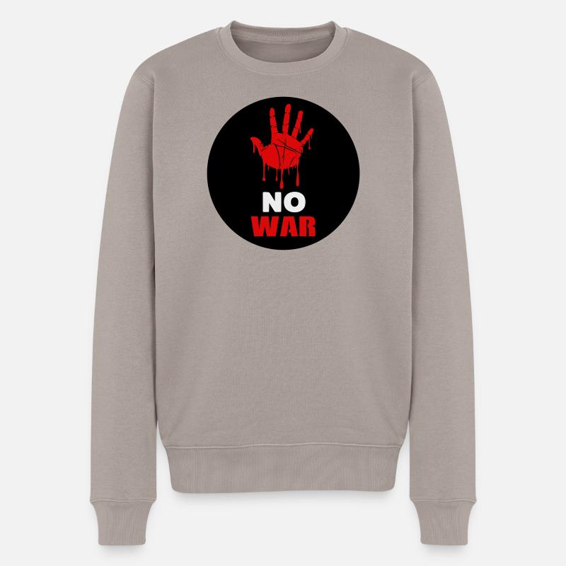 Kein Krieg - Männer Premium Bio Pullover - Taupe