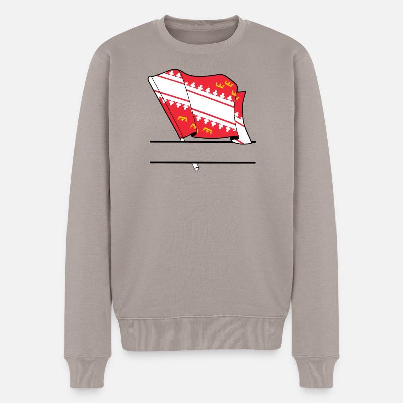 Elsass-Flagge mit Textfeld - Männer Premium Bio Pullover - Taupe