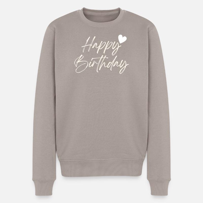 Happy Birthday - Männer Premium Bio Pullover - Taupe