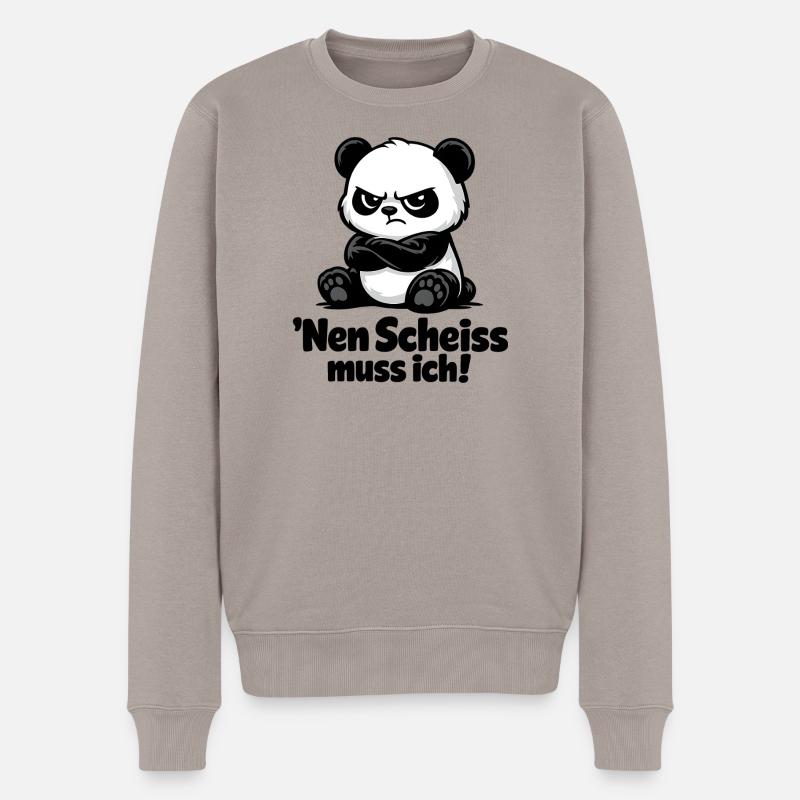Nen Scheiss Muss Ich Panda - Männer Premium Bio Pullover - Taupe