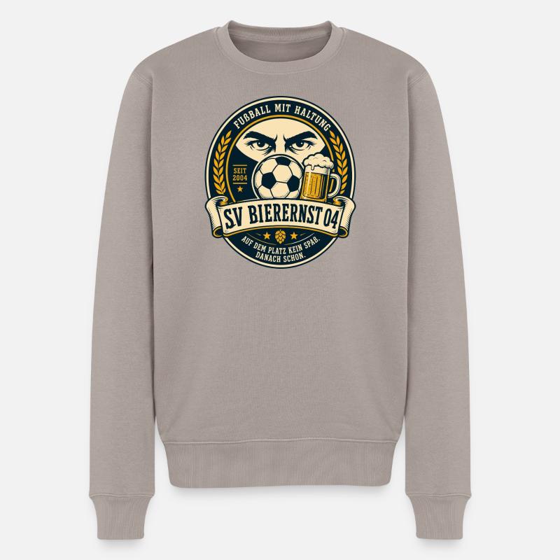 SV Bierernst 04 - Männer Premium Bio Pullover - Taupe
