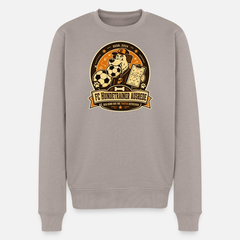 FC Hundetrainer Ausrede - Männer Premium Bio Pullover - Taupe
