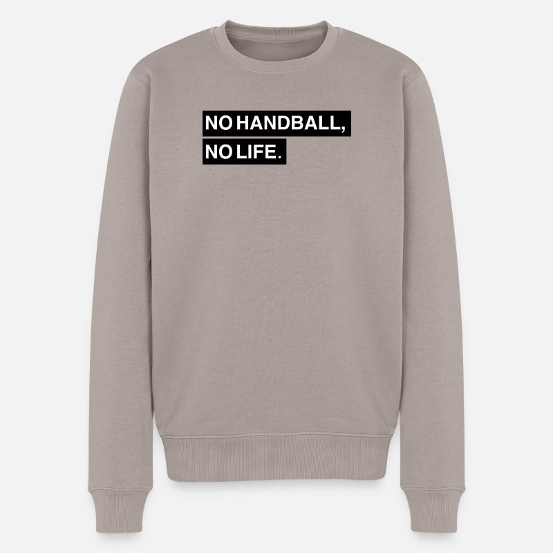 No Handball, no Life - Männer Premium Bio Pullover - Taupe