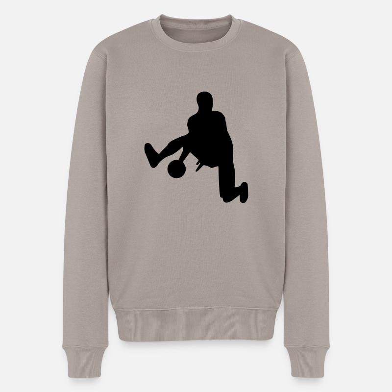 Basketball - Männer Premium Bio Pullover - Taupe