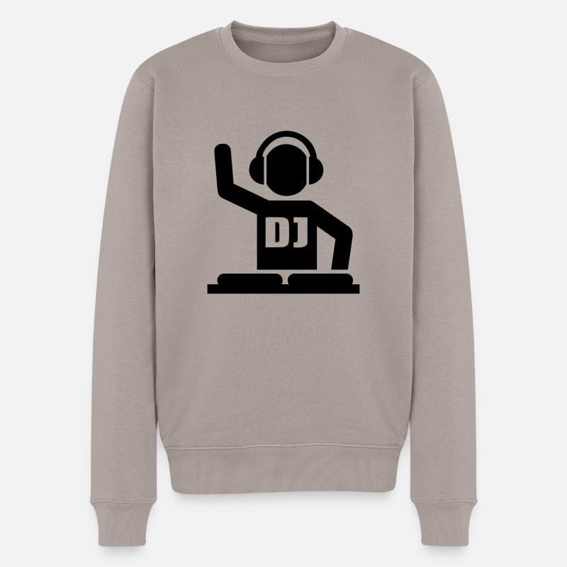 DJ - Männer Premium Bio Pullover - Taupe