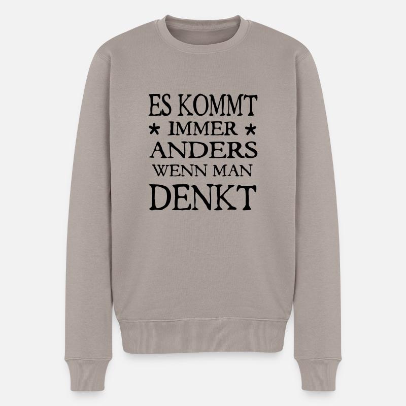 es kommt immer anders - Männer Premium Bio Pullover - Taupe