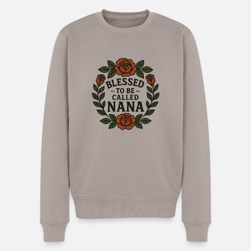 Nana genannt - Männer Premium Bio Pullover - Taupe