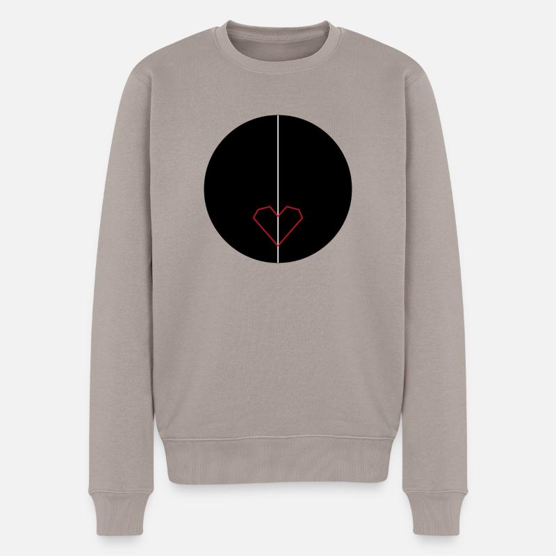 Black_heart, oder doch ein rotes ? - Männer Premium Bio Pullover - Taupe