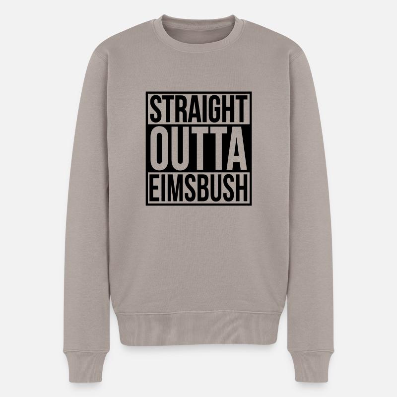 Straight Outta Eimsbush Rap Hip Hop Statement Hood - Männer Premium Bio Pullover - Taupe