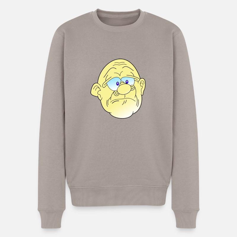 Müder Mann - Männer Premium Bio Pullover - Taupe