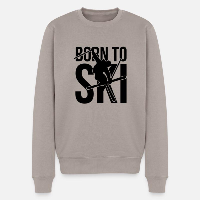born to ski 04 freestyle - Pull Premium bio Homme - taupe
