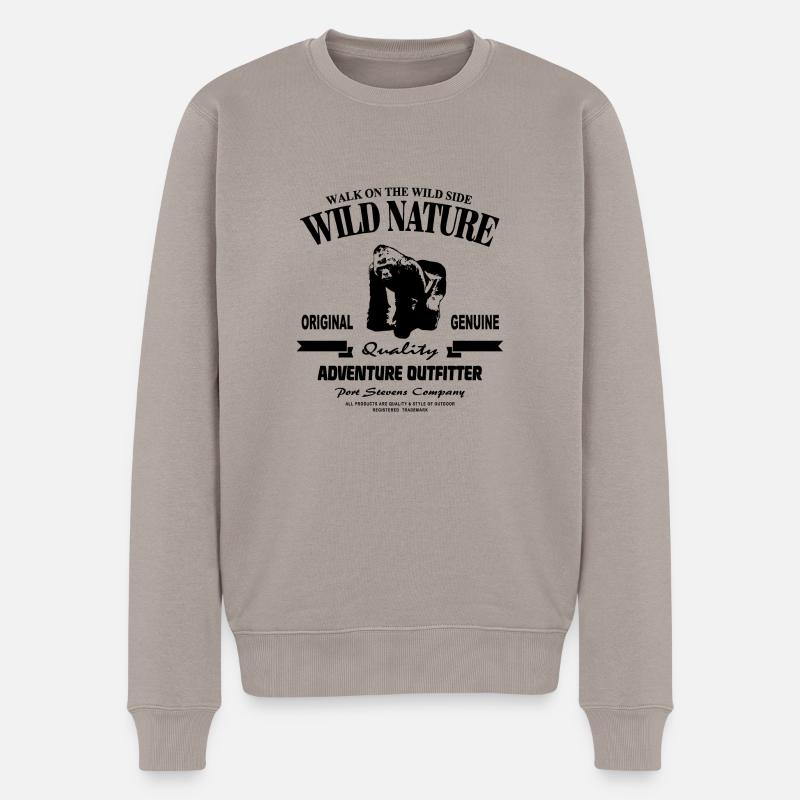 Gorilla - Wild Nature - Männer Premium Bio Pullover - Taupe