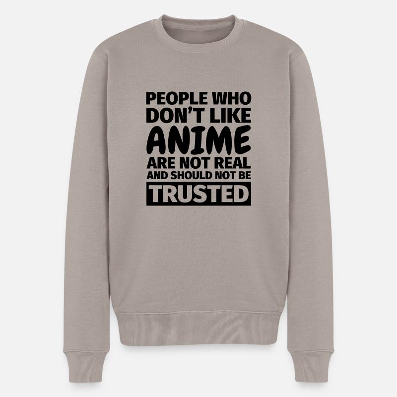 Anime Fan - Männer Premium Bio Pullover - Taupe