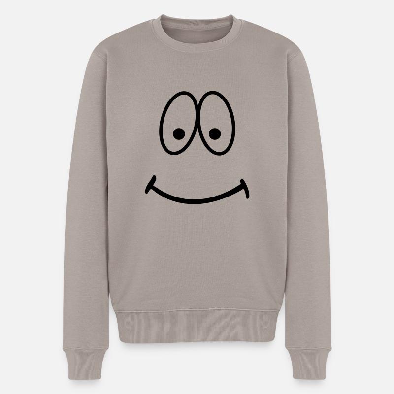 smiley - Männer Premium Bio Pullover - Taupe