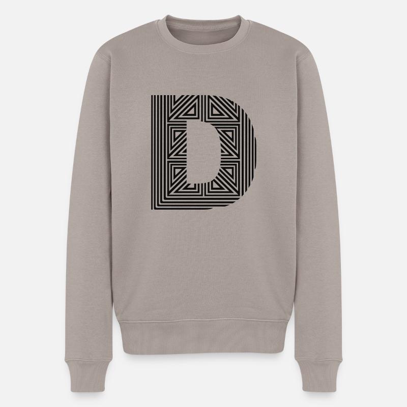 Buchstabe D - Männer Premium Bio Pullover - Taupe