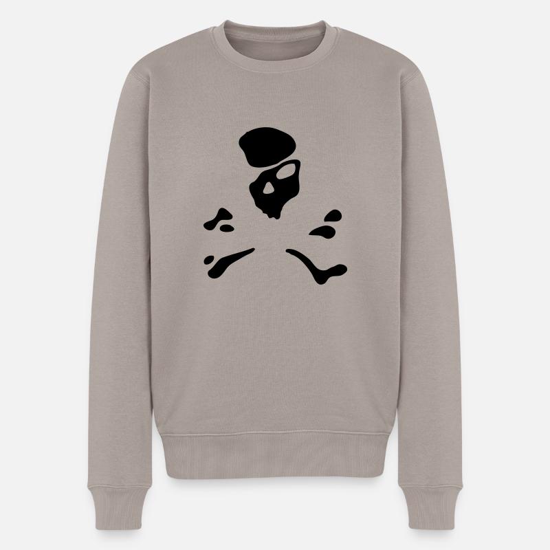 pirat, - Männer Premium Bio Pullover - Taupe