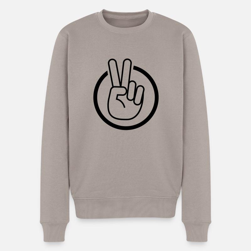 victory___f1 - Männer Premium Bio Pullover - Taupe