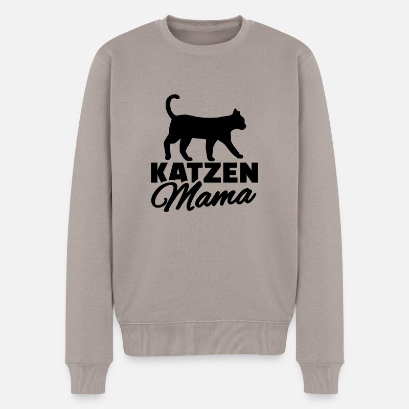 Katze - Männer Premium Bio Pullover - Taupe