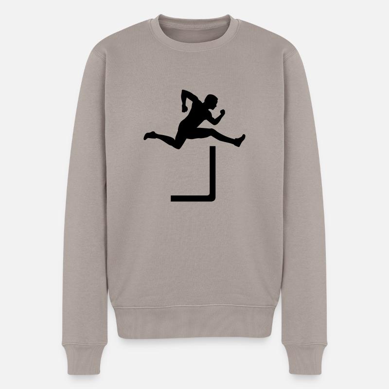 Hürdenlauf - Männer Premium Bio Pullover - Taupe