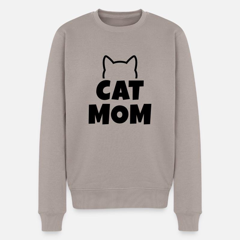 Cat Mom - Männer Premium Bio Pullover - Taupe
