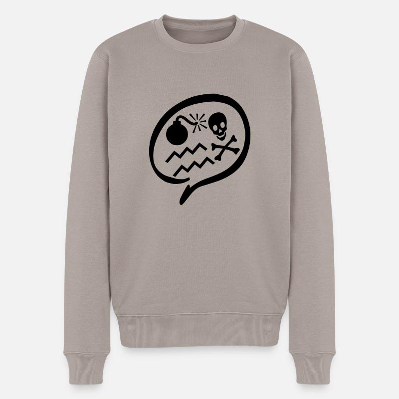 Sprechblase Wutausbruch - Männer Premium Bio Pullover - Taupe