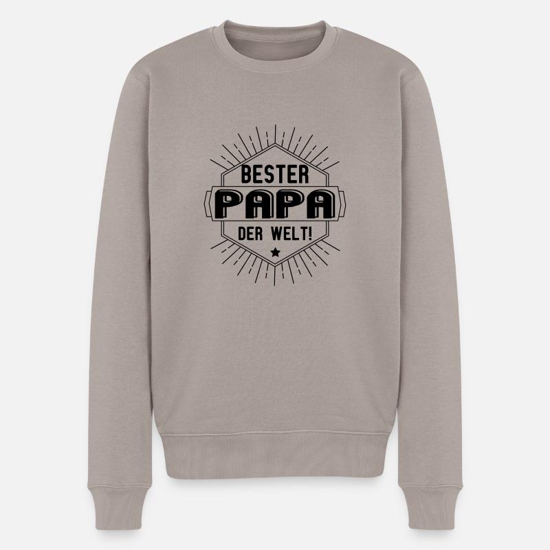 bester papa der welt - Männer Premium Bio Pullover - Taupe