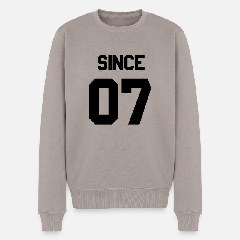 Together since 2007 Paarshirt - Männer Premium Bio Pullover - Taupe