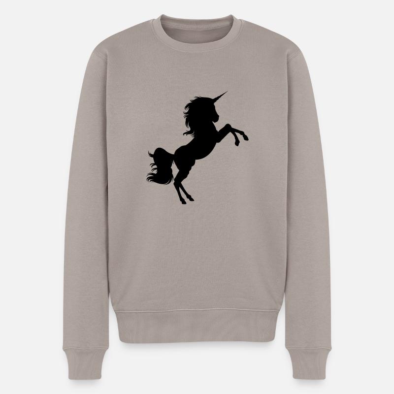 Einhorn - Männer Premium Bio Pullover - Taupe