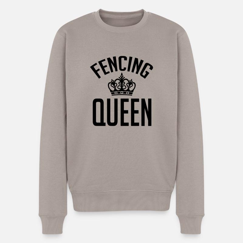 Fencing queen - Männer Premium Bio Pullover - Taupe