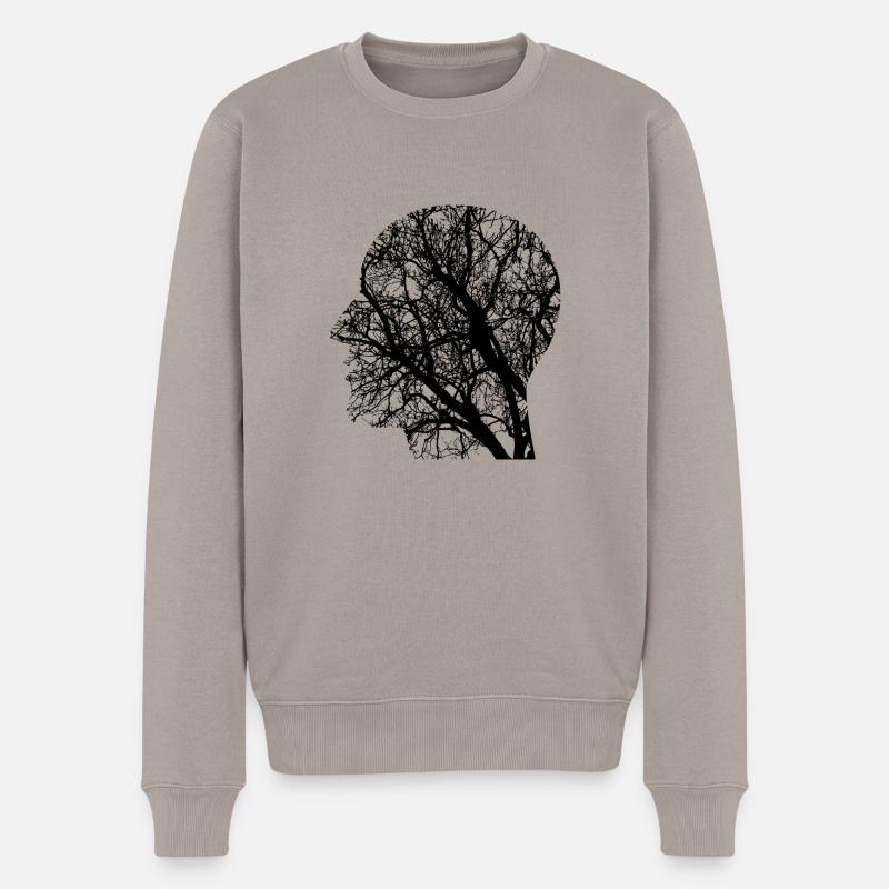 Illustration Denken - Männer Premium Bio Pullover - Taupe