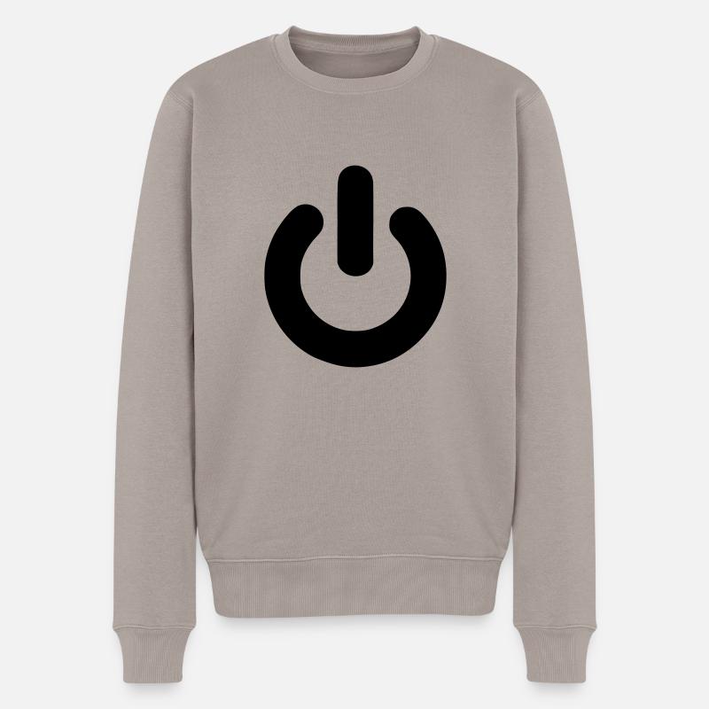 Power - Männer Premium Bio Pullover - Taupe