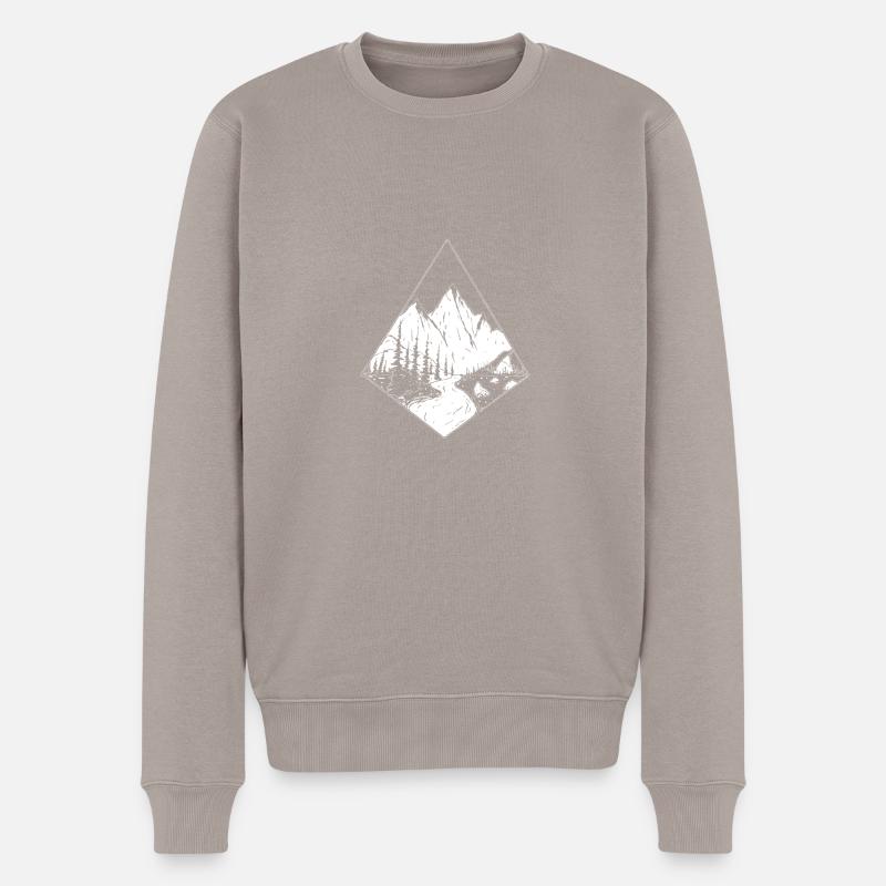 Awesome Mountain Scene - Pull Premium bio Homme - taupe