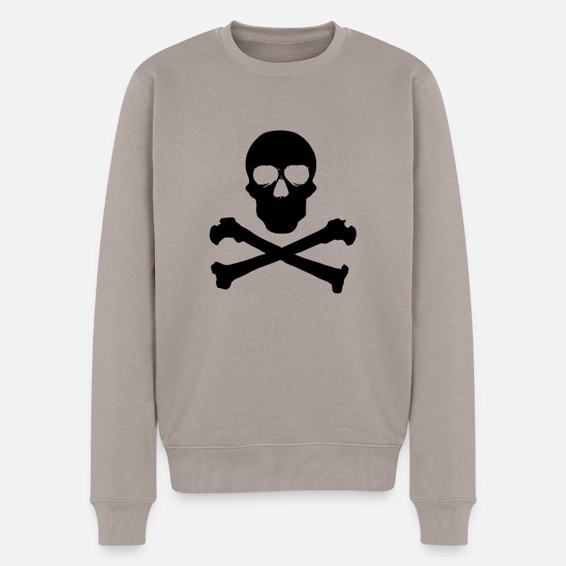 Skull - Männer Premium Bio Pullover - Taupe