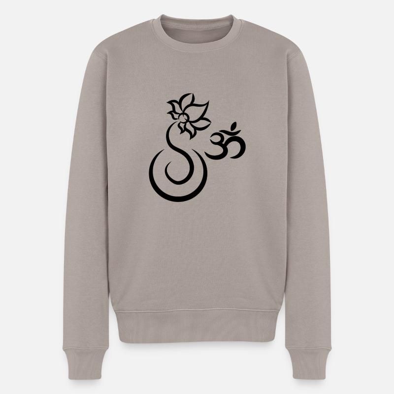 Yoga Ayurveda Logo - Männer Premium Bio Pullover - Taupe