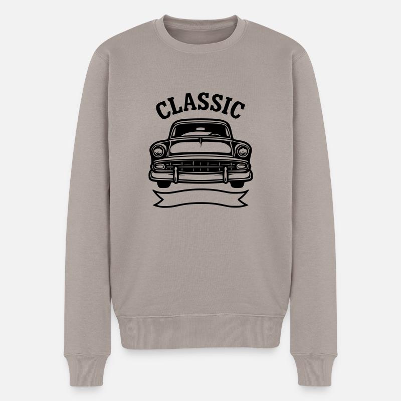 Oldtimer Automobil - Männer Premium Bio Pullover - Taupe