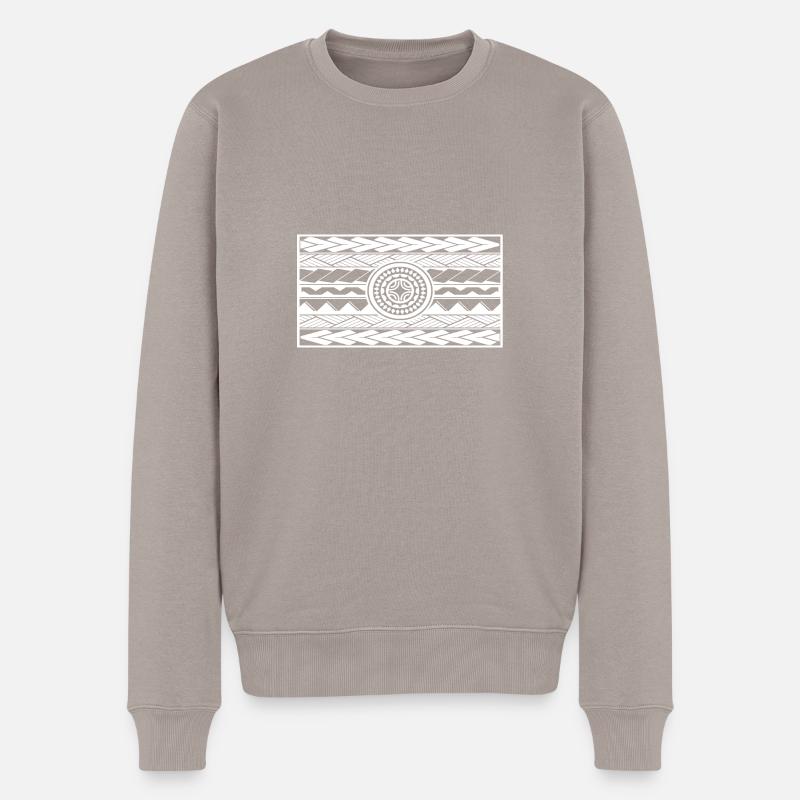 Maori Polynesian Tattoo Stärke & Schutz - Männer Premium Bio Pullover - Taupe