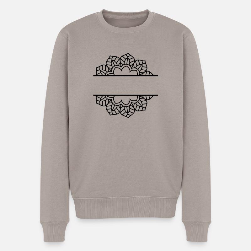 Mandala - Männer Premium Bio Pullover - Taupe